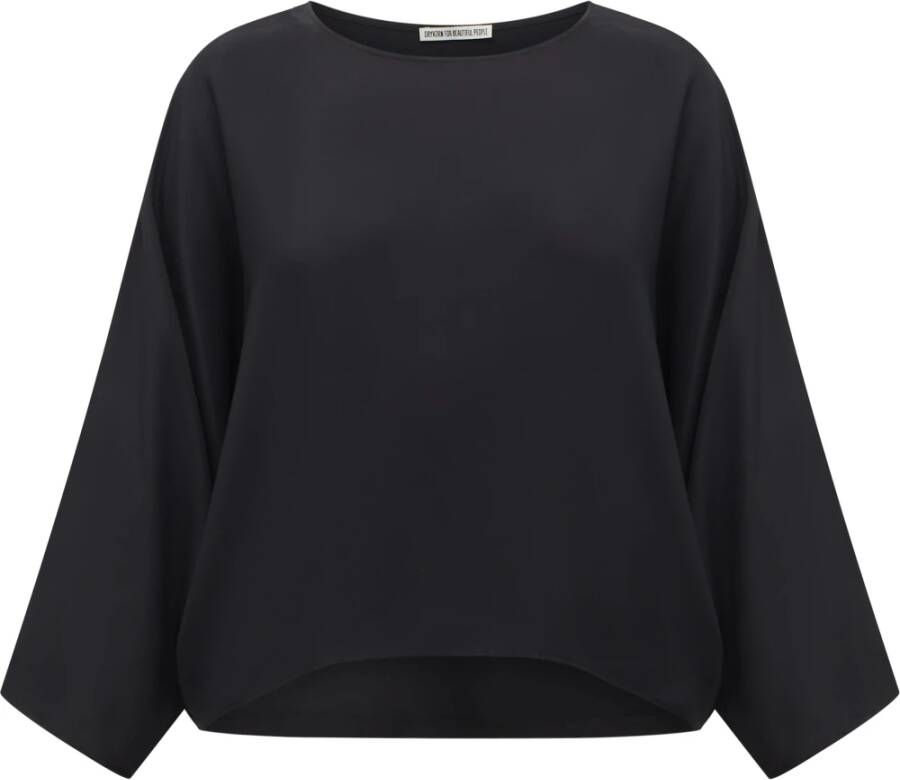 Drykorn Gezellige en stijlvolle gebreide trui 130048 Nialini 10 Black Dames