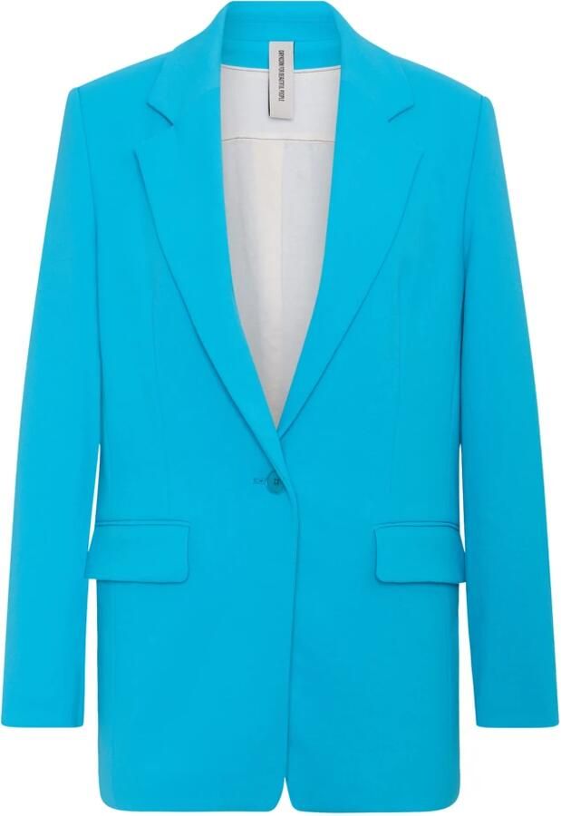 Drykorn Blauw-Turquoise Blazer met Achtersplit Blue Dames