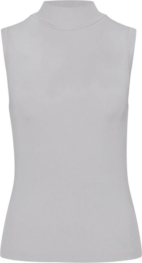 Drykorn Elegant Geribbeld Turtleneck Top in Ecru Beige Dames