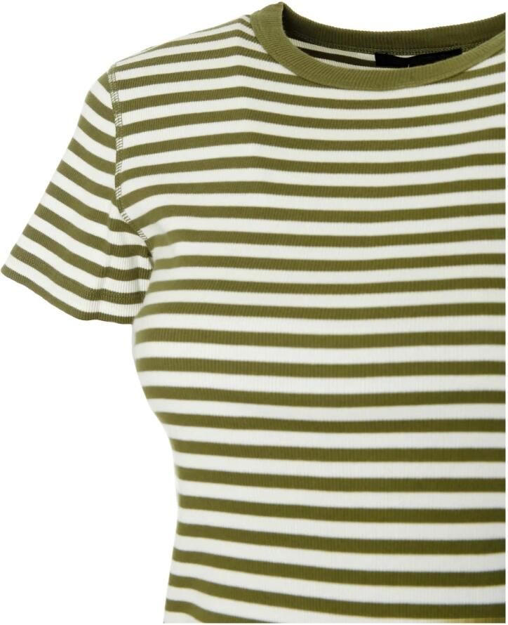 Drykorn Geribbelde Crew Neck T-Shirt Multicolor Dames