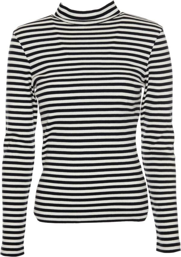 Drykorn Geribbelde Opstaande Kraag Shirt met Lange Mouwen Black Dames - Foto 3