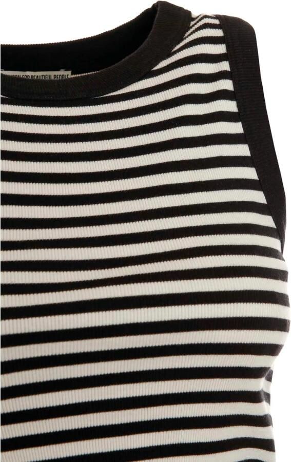 Drykorn Gestreepte Geribbelde Tanktop Black Dames