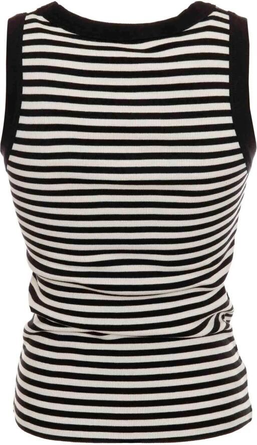 Drykorn Gestreepte Geribbelde Tanktop Black Dames - Foto 2