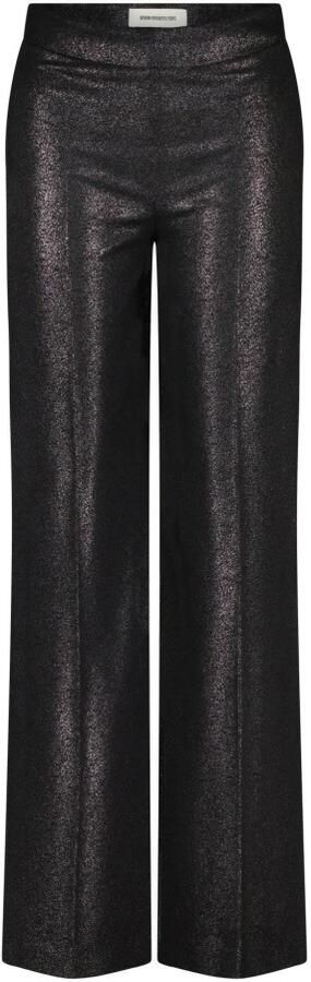 Drykorn Glitter Broek met Rechte Pijpen en Middelhoge Taille Black Dames