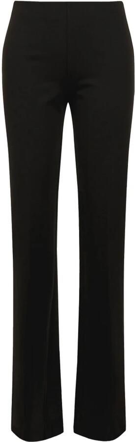 Drykorn Jerseybroek Zwart Hoge Taille Uitlopende Pijp Black Dames
