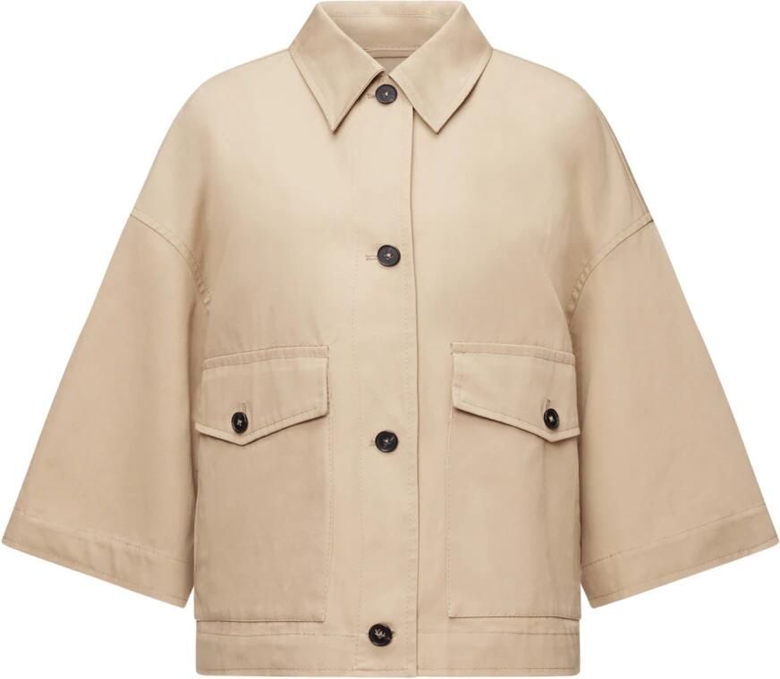 Drykorn Klassieke Katoenen Jas Knoopsluiting 3 4 Mouw Brown Heren