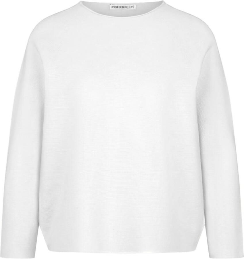 Drykorn Oversized Pullover Mimas Lichtgewicht Gebreid White Dames - Foto 4
