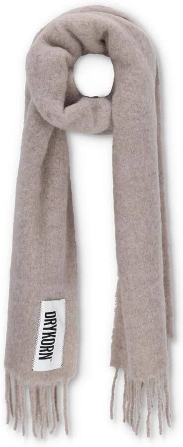 Drykorn Taupe Alpaca Wol Franje Sjaal Beige Unisex - Foto 2