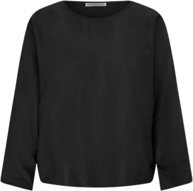 Drykorn Tijdloze zwarte kraagloze herenblouse Black Heren