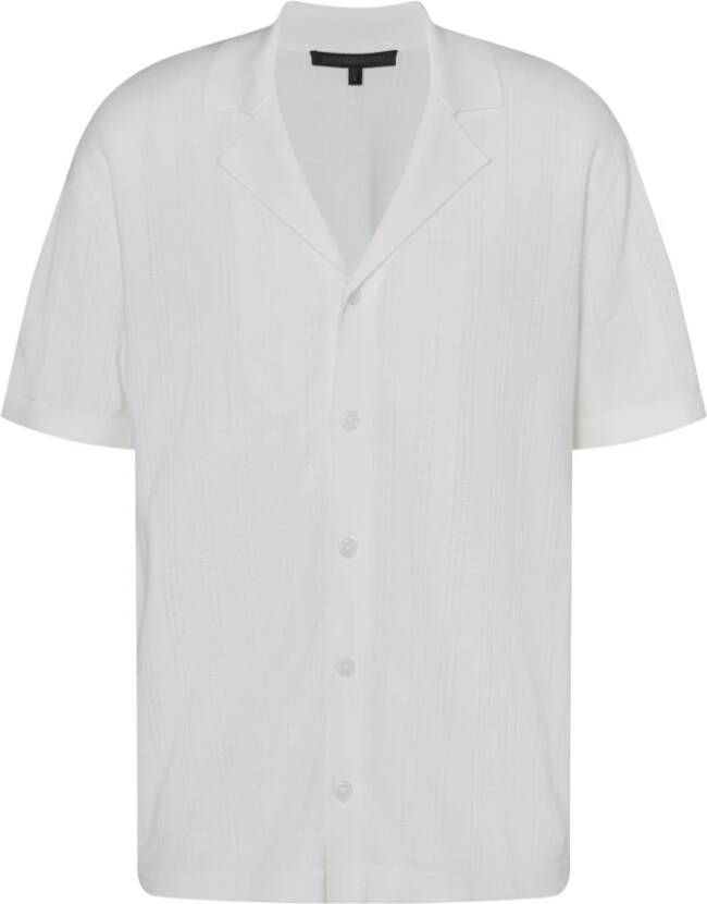 Drykorn Heren Katoenen Gebreid Overhemd in Wit White Heren