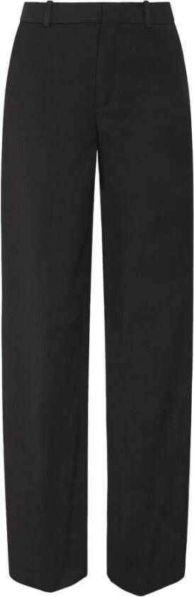 Drykorn Zwarte broek met hoge taille en rechte pijpen Black Dames