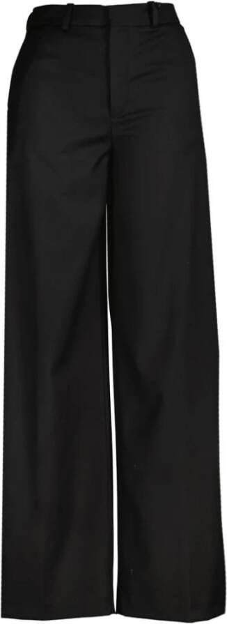 Drykorn Zwarte broek met hoge taille en rechte pijpen Black Dames