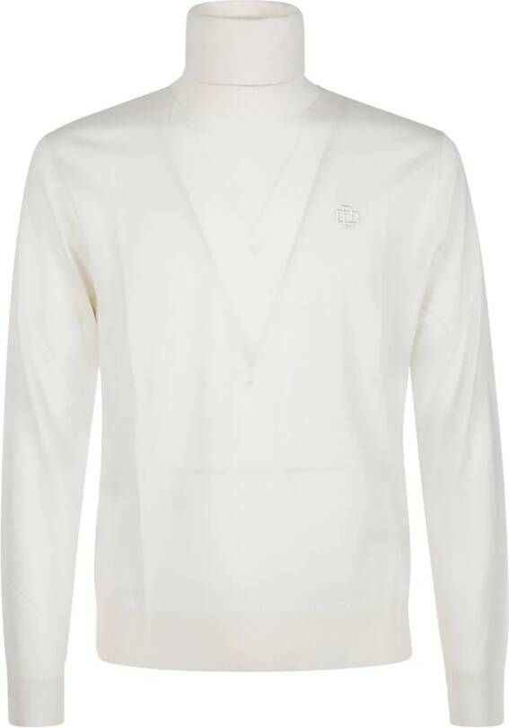 Dsquared2 101 OFF White Turtleneck Sweater Wit Heren