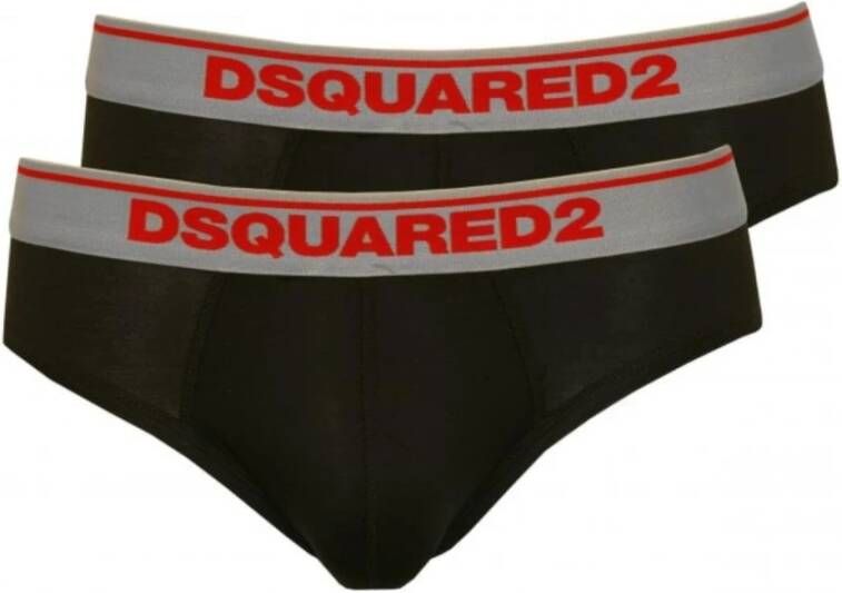 Dsquared2 2-Pack Katoenen Slacks: Comfort en Stijl Zwart Heren