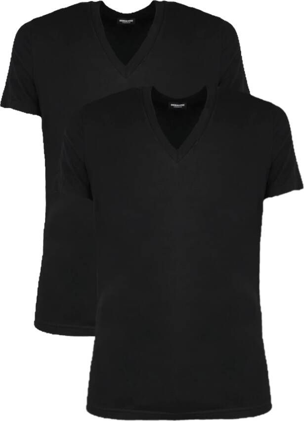 Dsquared2 2-Pack T-Shirt Klassiek Model 100% Katoen Black Heren
