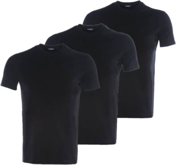 Dsquared2 3-pack basis T-shirts Zwart Heren
