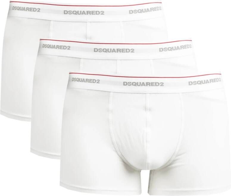 Dsquared2 Boxershorts met Logo-Tailleband Wit Set van Drie White Heren