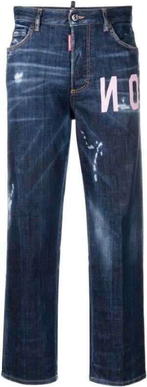 Dsquared2 470 Straight Jeans Blauw Dames