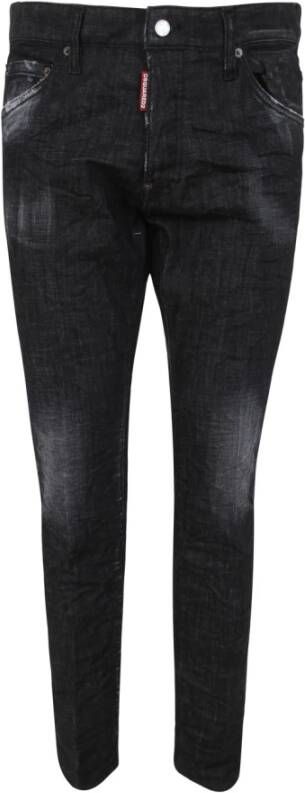 Dsquared2 Zwarte stretch katoenen jeans Cool Guy model Black Heren