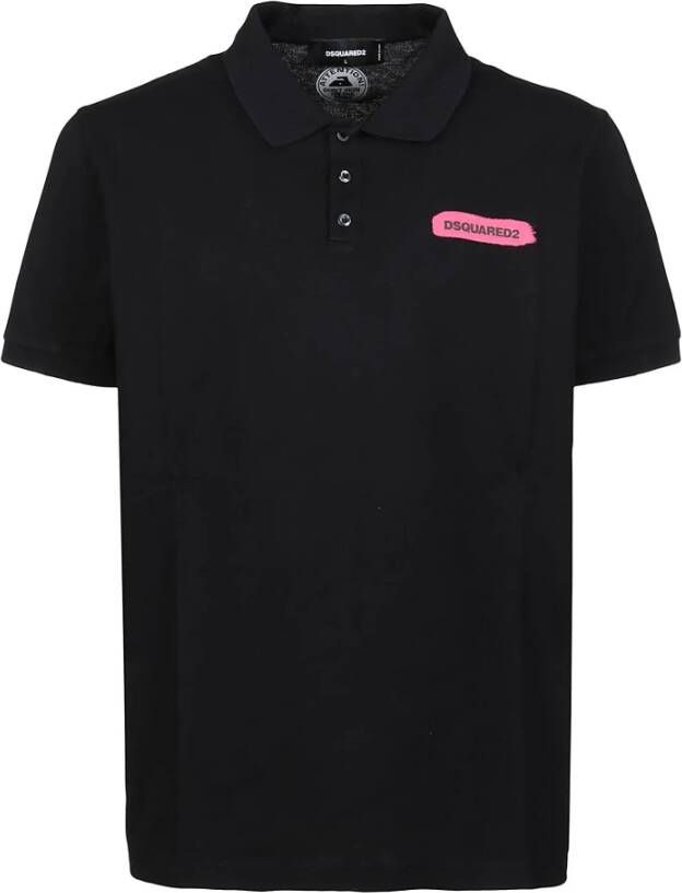 Dsquared2 900 Zwarte Tennis Polo Shirt Zwart Heren