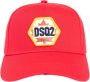 Dsquared2 Geborduurde katoenen pet met gescheurde klep Red Heren - Thumbnail 1
