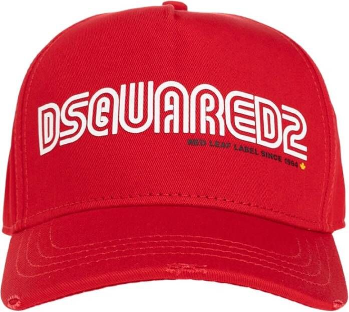 Dsquared2 Handtekening Baseballpet met Gesp Sluiting Red Unisex