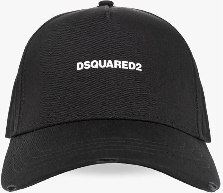 Dsquared2 Geborduurde logo pet met gebogen klep Black Heren