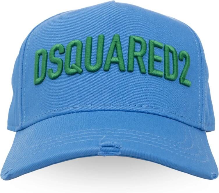 Dsquared2 Blauwe Baseballpet met Logo Borduursel Blauw Heren