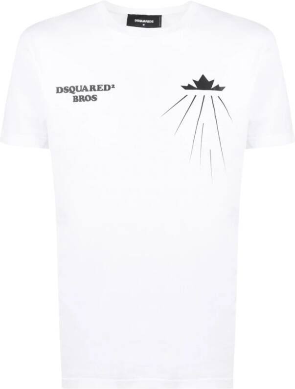 Dsquared2 Bedrukt Katoenen T-Shirt Update voor Heren Casual Garderobe White Heren