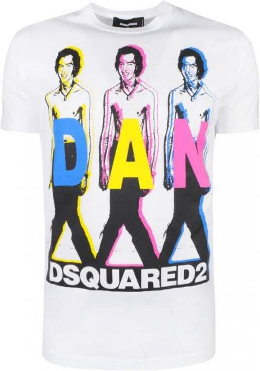 Dsquared2 Bedrukt Logo T-Shirt Wit Heren