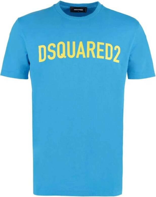 Dsquared2 Bedrukt stretch katoenen T-shirt Blauw Heren