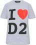 Dsquared2 Bedrukt T-shirt Grijze Shirt met Hart Motief Grijs Dames - Thumbnail 1