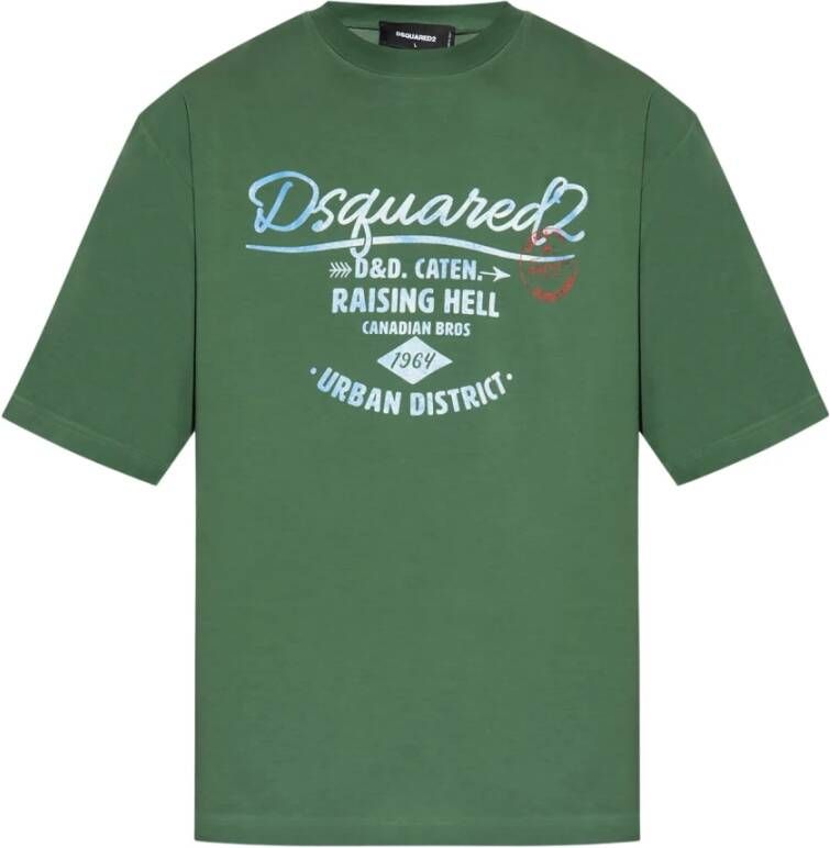Dsquared2 Bedrukt T-shirt Groen Heren