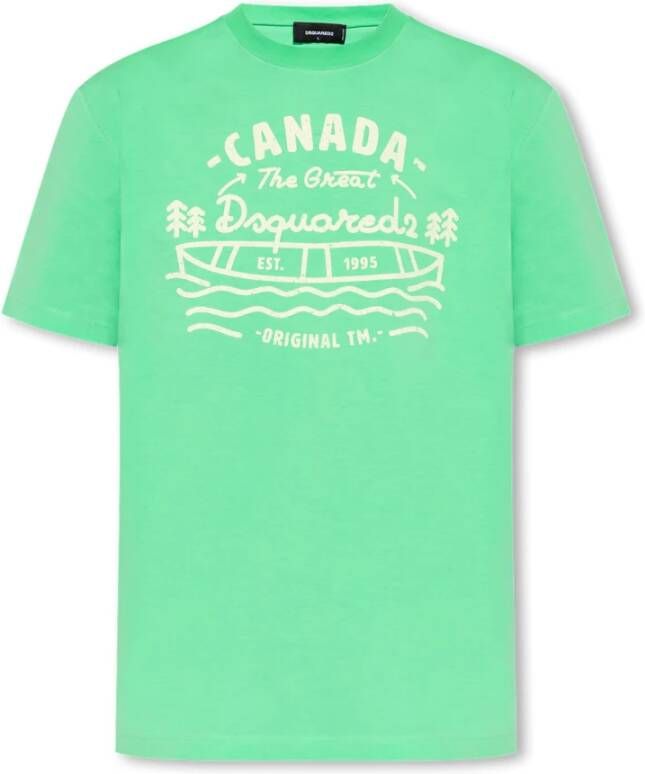 Dsquared2 Bedrukt T-shirt Green Heren