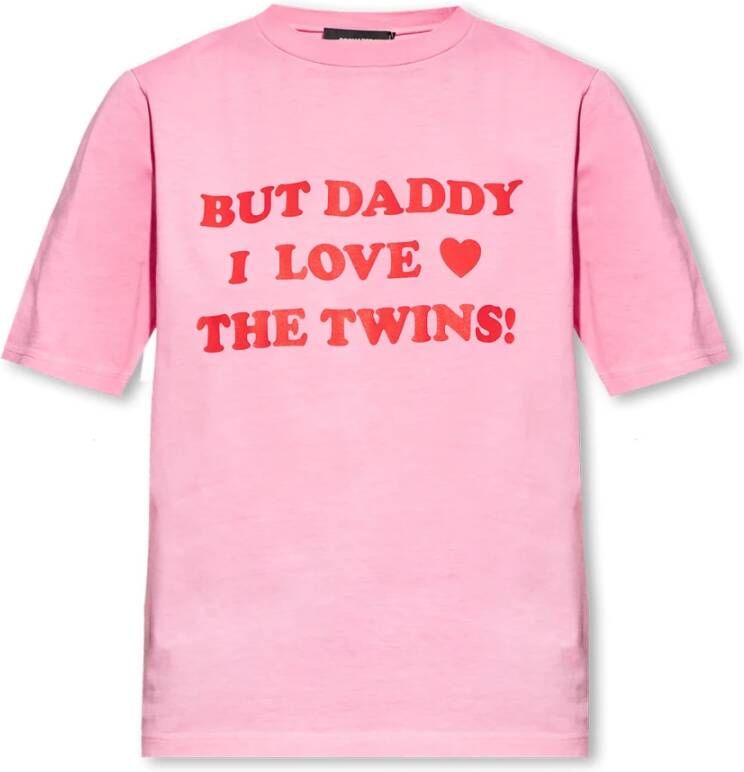 Dsquared2 Bedrukt T-shirt Roze Dames