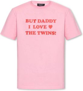 Dsquared2 Bedrukt T-shirt Roze Heren