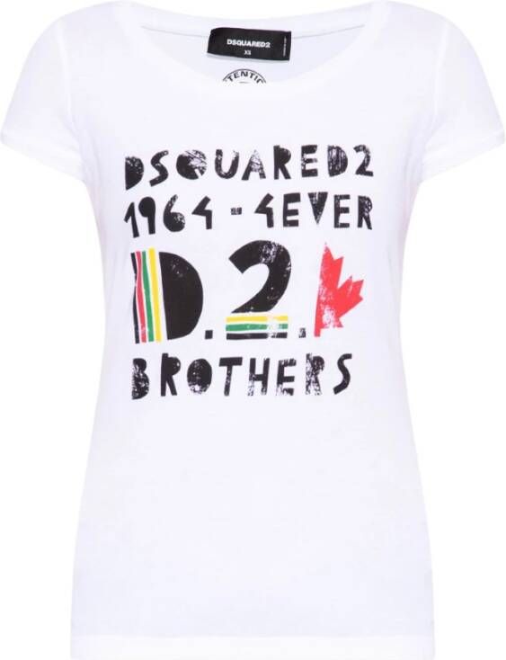 Dsquared2 Bedrukt T-shirt White Dames