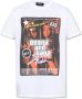 Dsquared2 Grafisch Bedrukt Katoenen T-shirt voor Heren Wit Heren - Thumbnail 5
