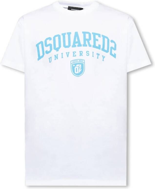 Dsquared2 University print T-shirt met korte mouwen White Heren