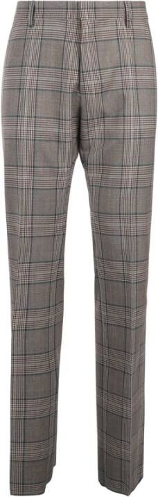 Dsquared2 Beige Geruite Pakbroek Grijs Heren