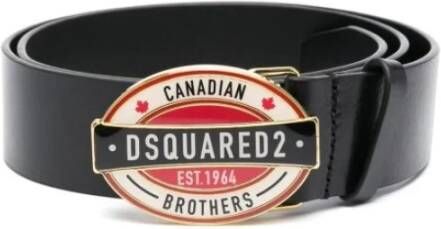Dsquared2 Zwarte riemen met Canadese patch Black Heren