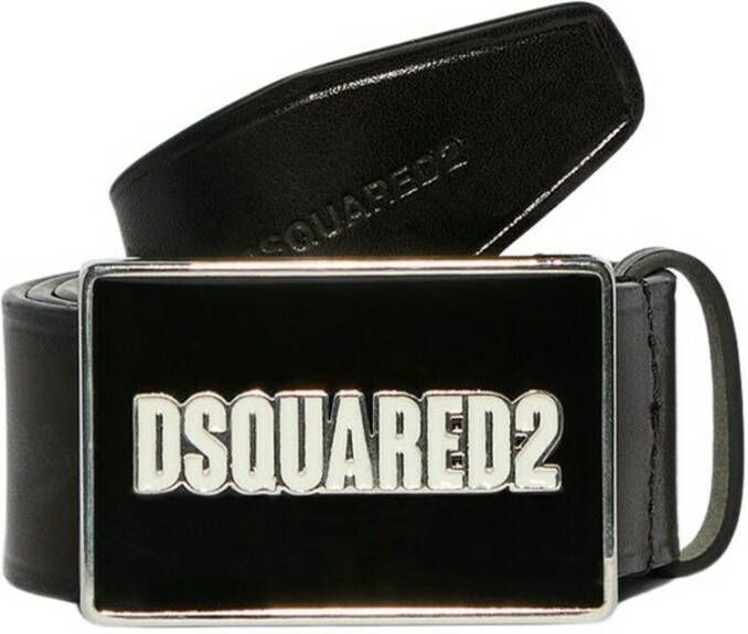 Dsquared2 Logo plaque riem Zwart Heren