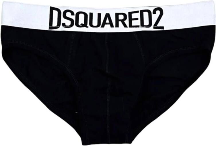 Dsquared2 Beperkte oplage elastische logo slides Zwart Heren