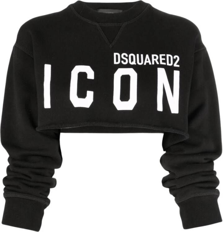 Dsquared2 Bijgesneden sweatshirt met logo Zwart Dames