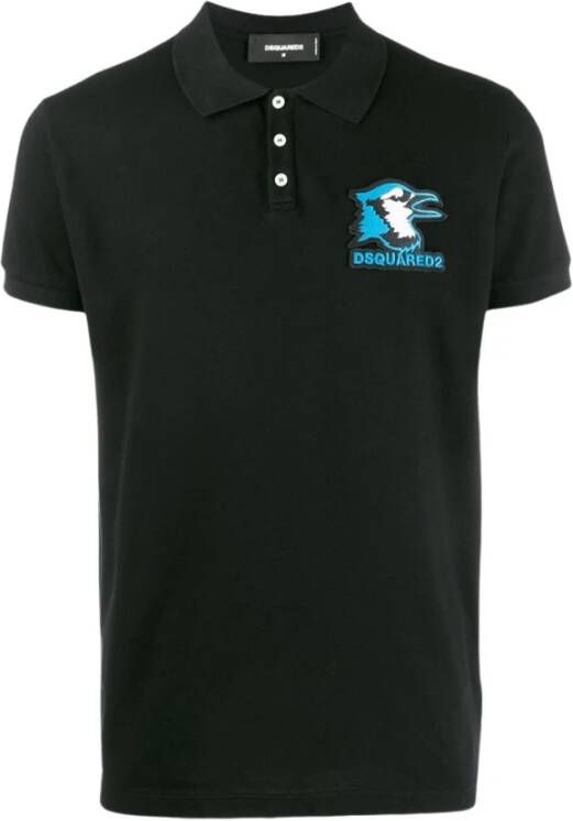 Dsquared2 Bird Patch Logo Poloshirt Zwart Heren