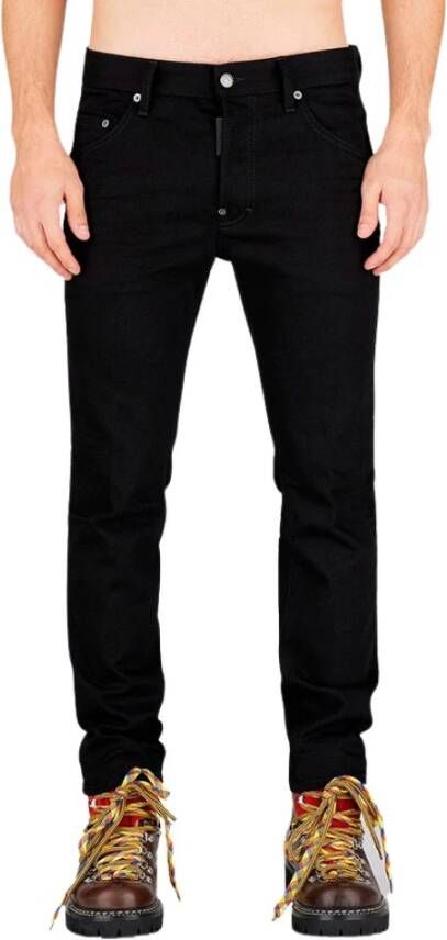 Dsquared2 Black Bull Skater Negro Slim-fit Jeans Zwart Heren