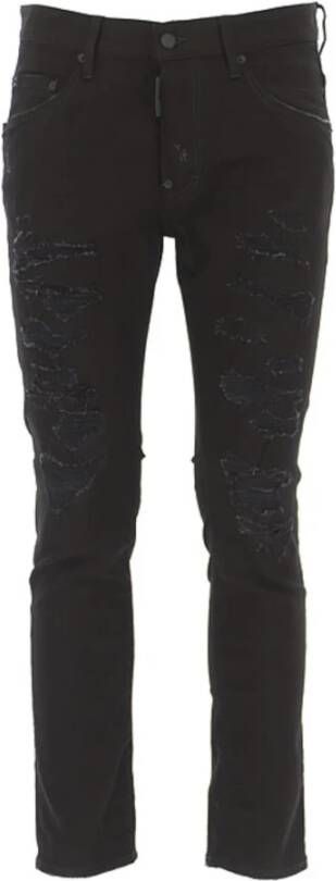 Dsquared2 Zwarte Slim-Fit Katoenen Jeans Black Heren