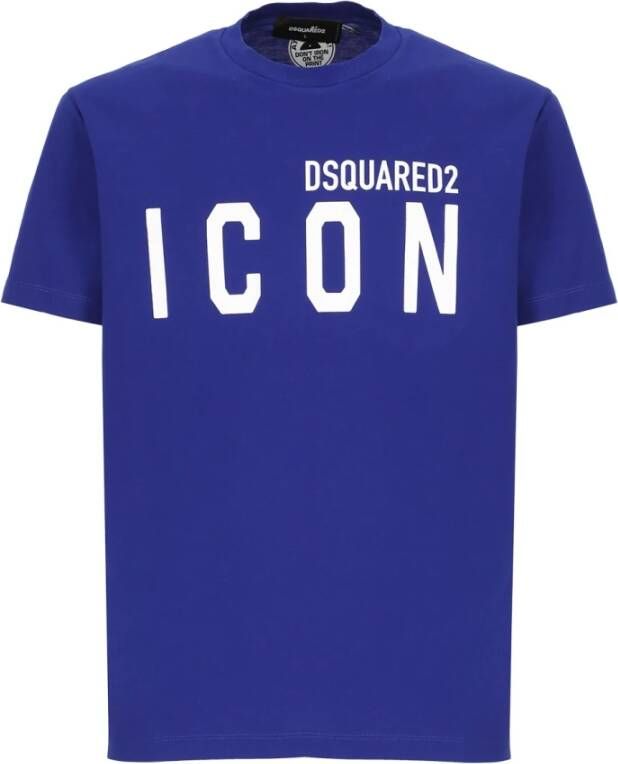 Dsquared2 Icon Azul L Heren T-shirt in Levendig Blauw Klein Blauw Heren