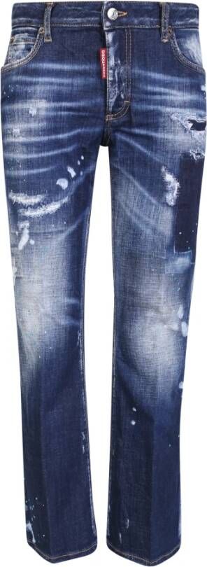 Dsquared2 Blauwe Camo Patch Wash Sasoon Jeans Blauw Dames
