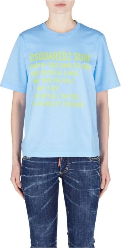 Dsquared2 Blauwe CO T-Shirt voor Vrouwen Blauw Dames